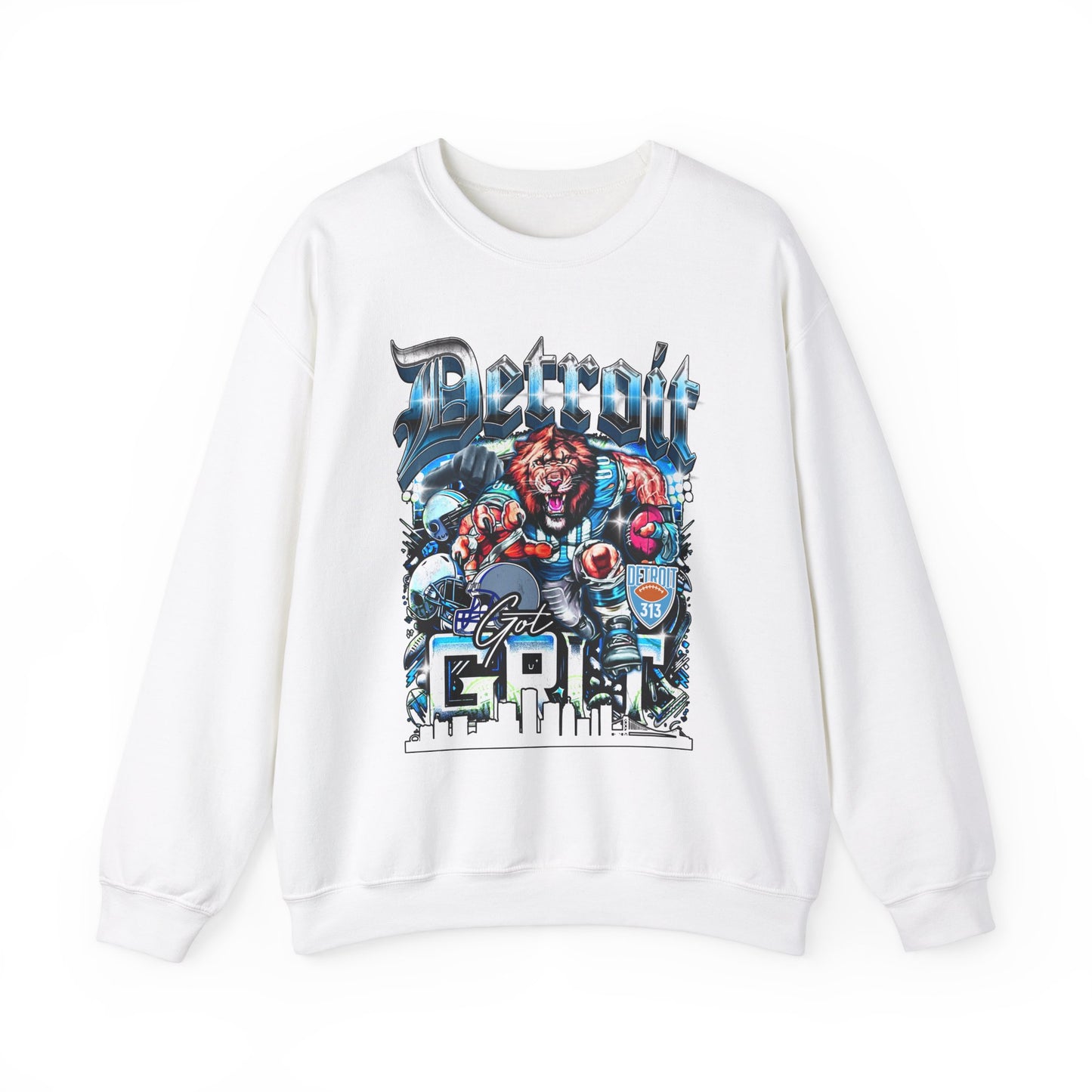 Detroit Got Grit Crewneck – Unisex Heavy Blend Crewneck Sweatshirt