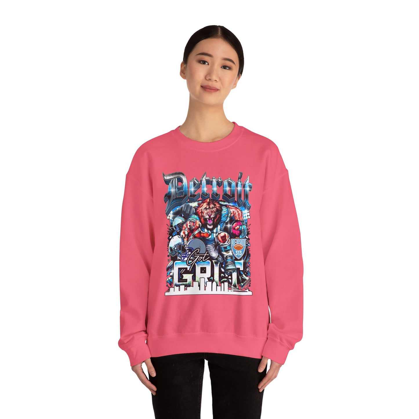 Detroit Got Grit Crewneck – Unisex Heavy Blend Crewneck Sweatshirt