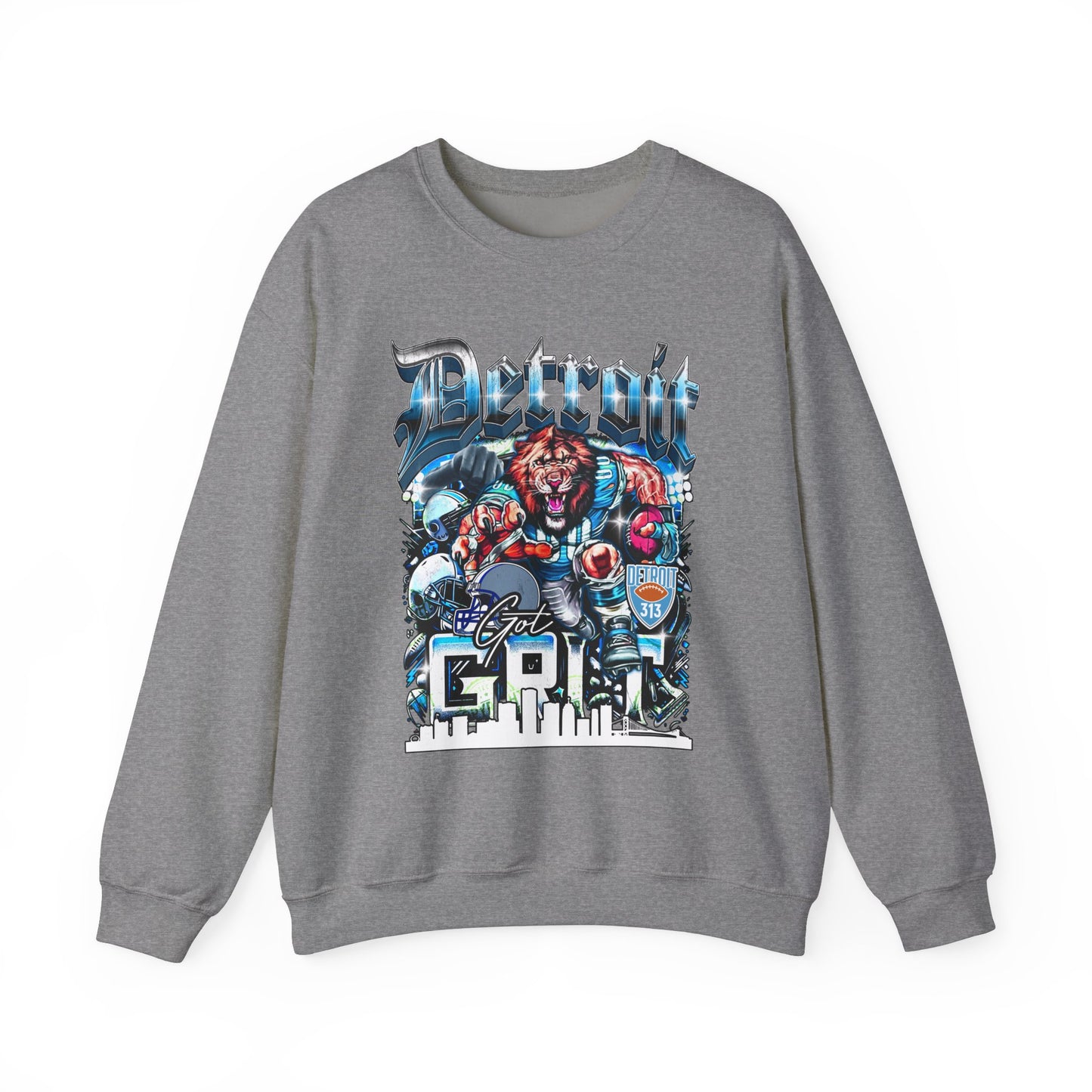 Detroit Got Grit Crewneck – Unisex Heavy Blend Crewneck Sweatshirt