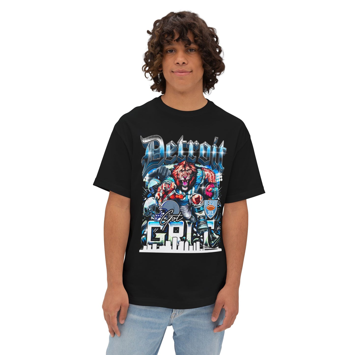 Detroit Street Grit Oversized Tee – Unisex Oversized Boxy Tee