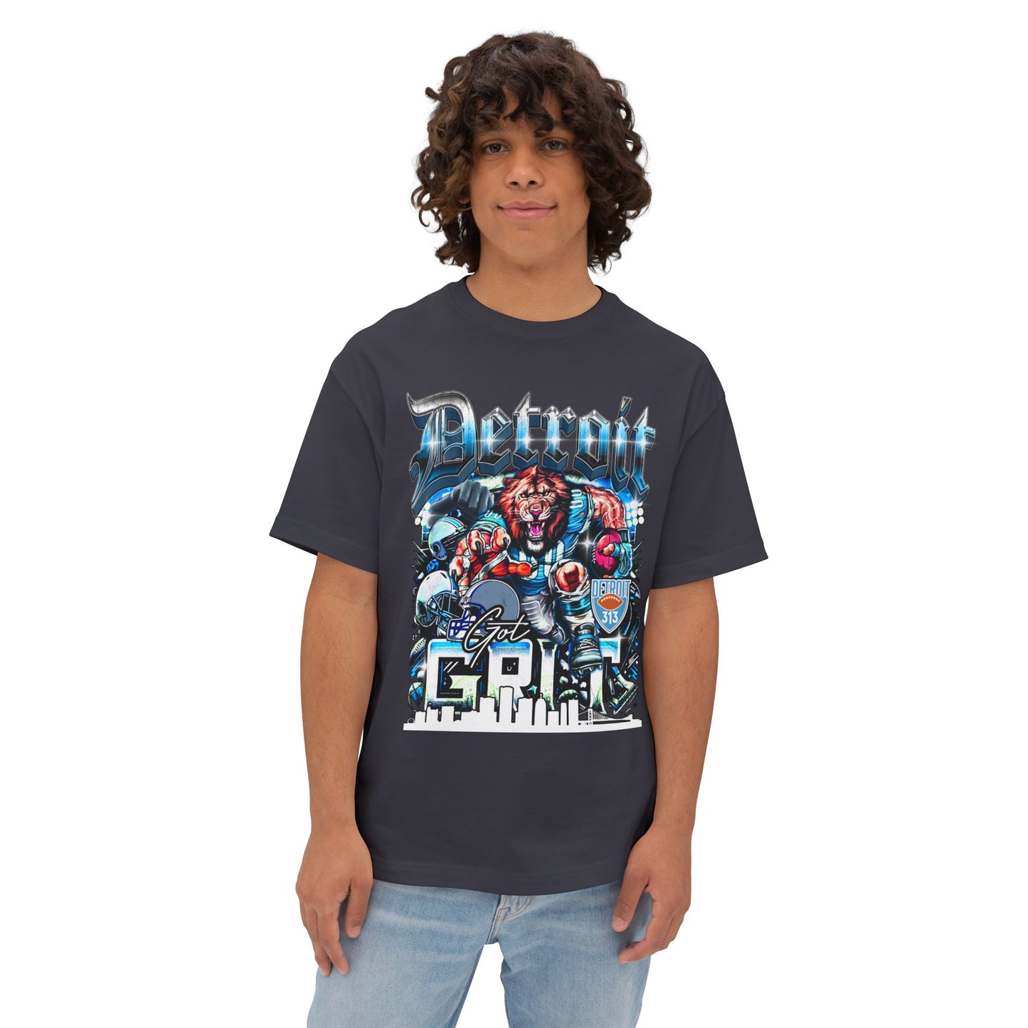 Detroit Street Grit Oversized Tee – Unisex Oversized Boxy Tee