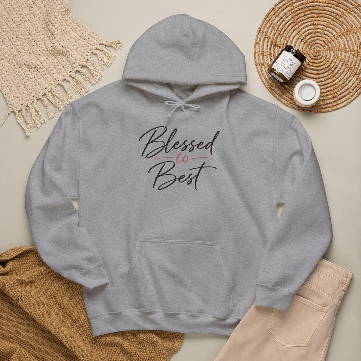 Blessed to Best Calligraphy Hoodie
