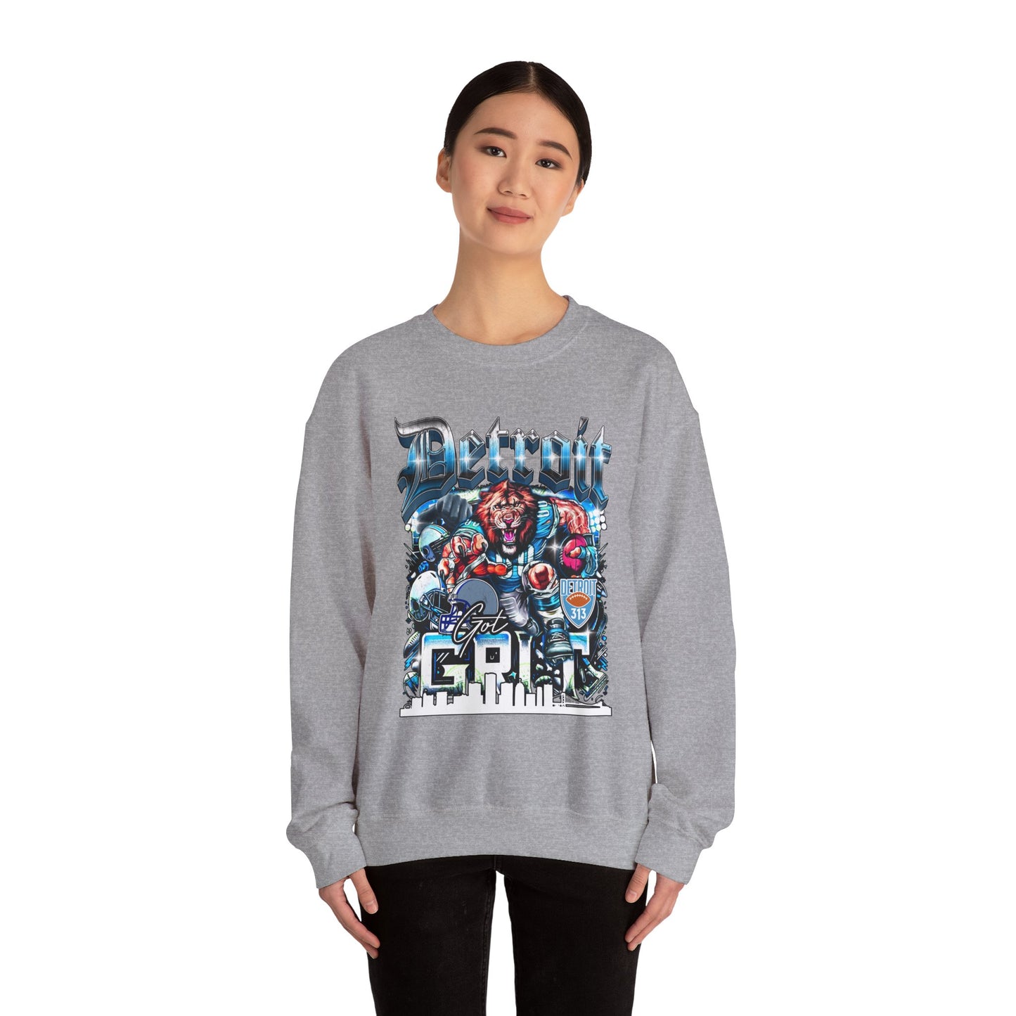 Detroit Got Grit Crewneck – Unisex Heavy Blend Crewneck Sweatshirt