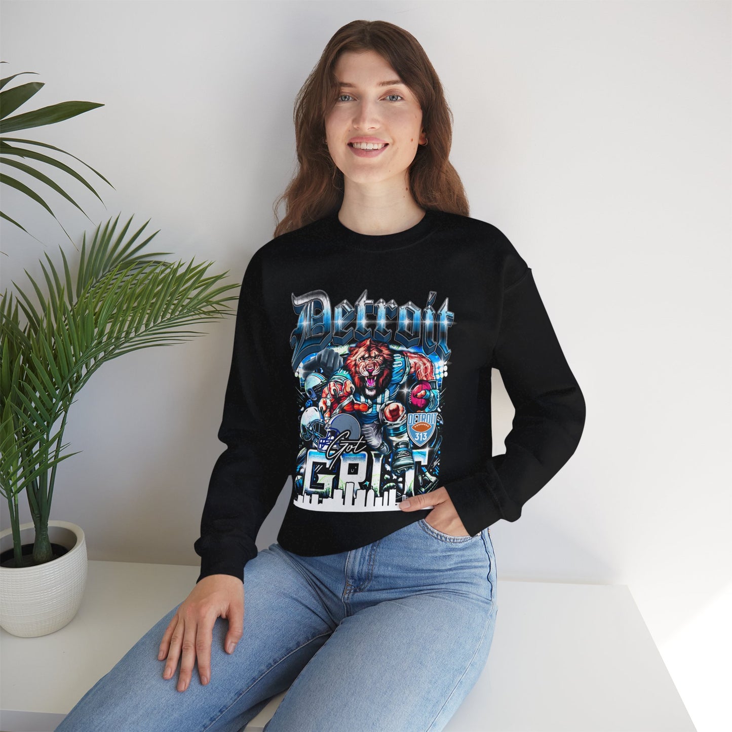 Detroit Got Grit Crewneck – Unisex Heavy Blend Crewneck Sweatshirt