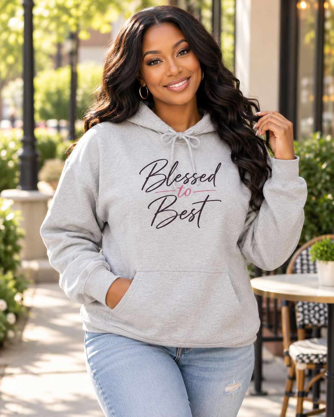 Blessed to Best Calligraphy Hoodie