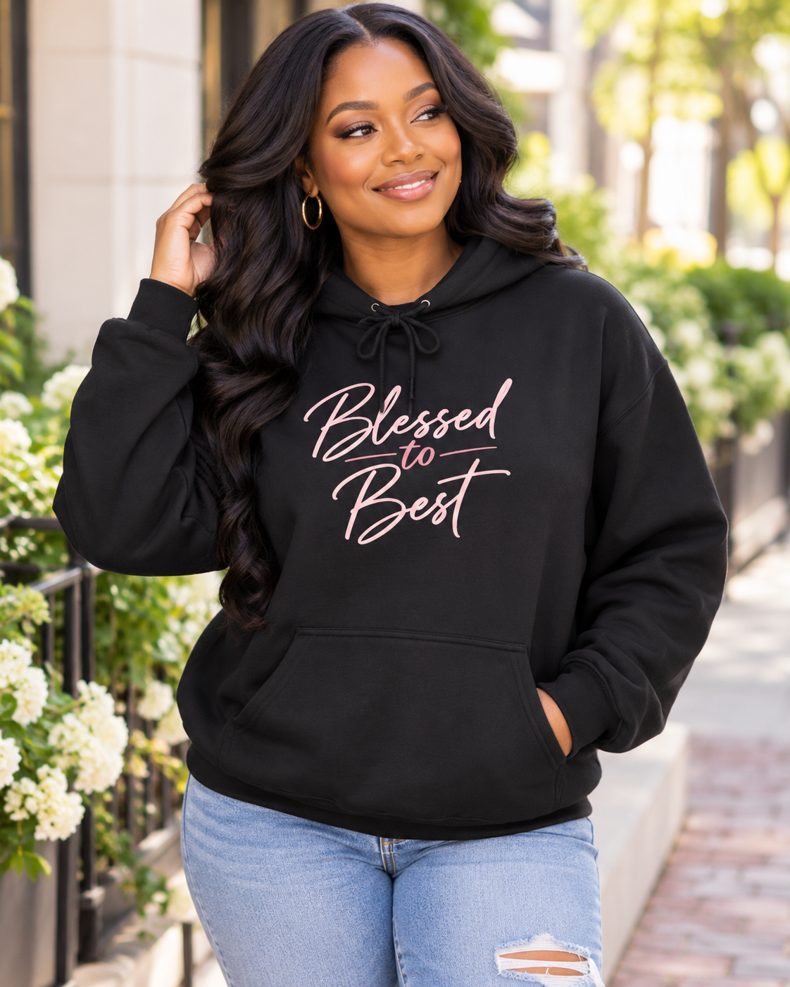 Blessed to Best Calligraphy Hoodie