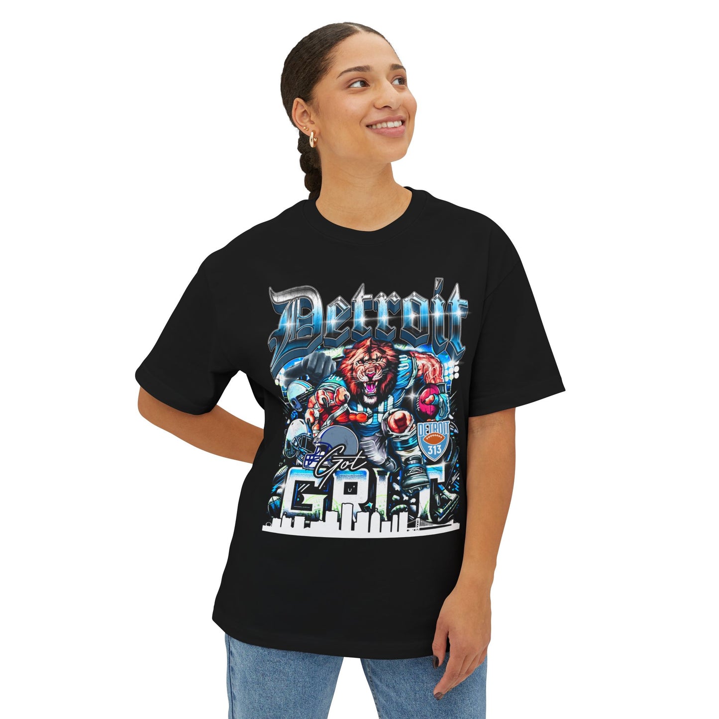 Detroit Street Grit Oversized Tee – Unisex Oversized Boxy Tee