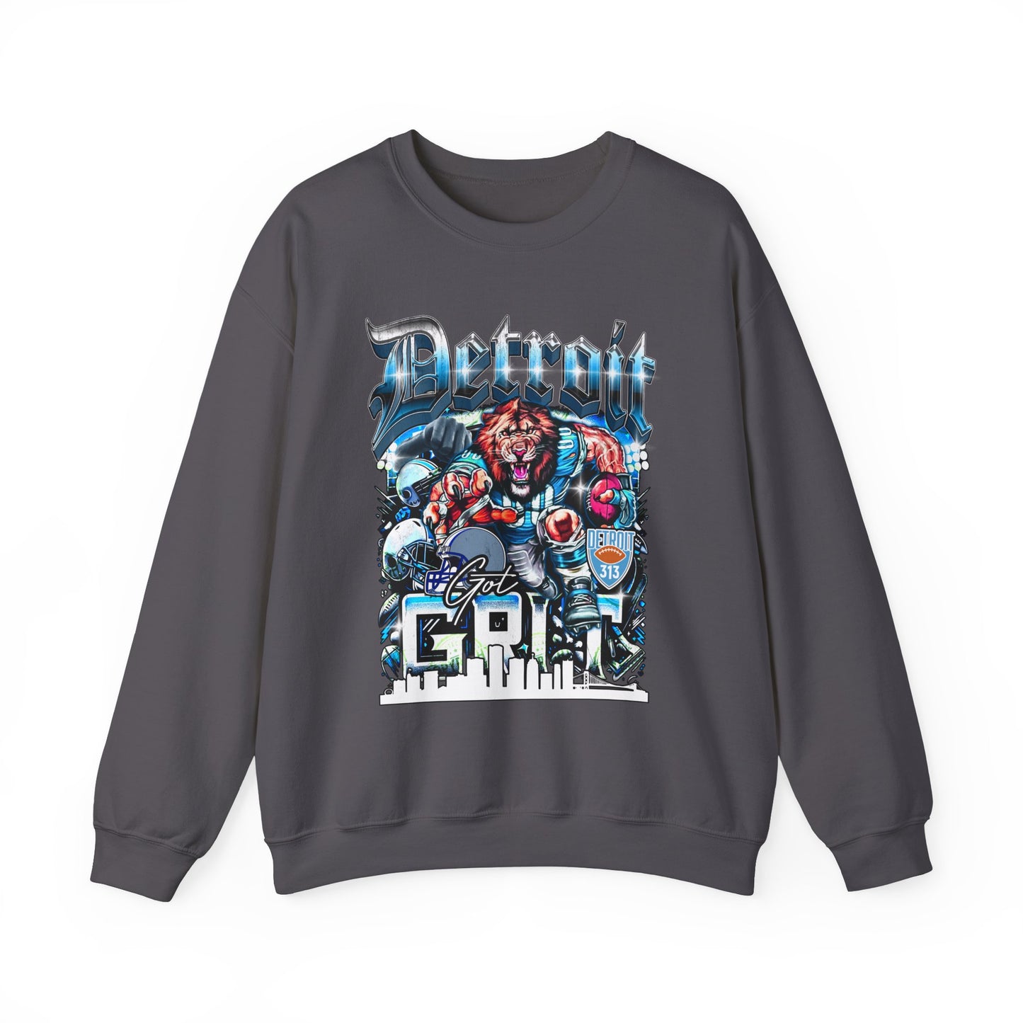 Detroit Got Grit Crewneck – Unisex Heavy Blend Crewneck Sweatshirt