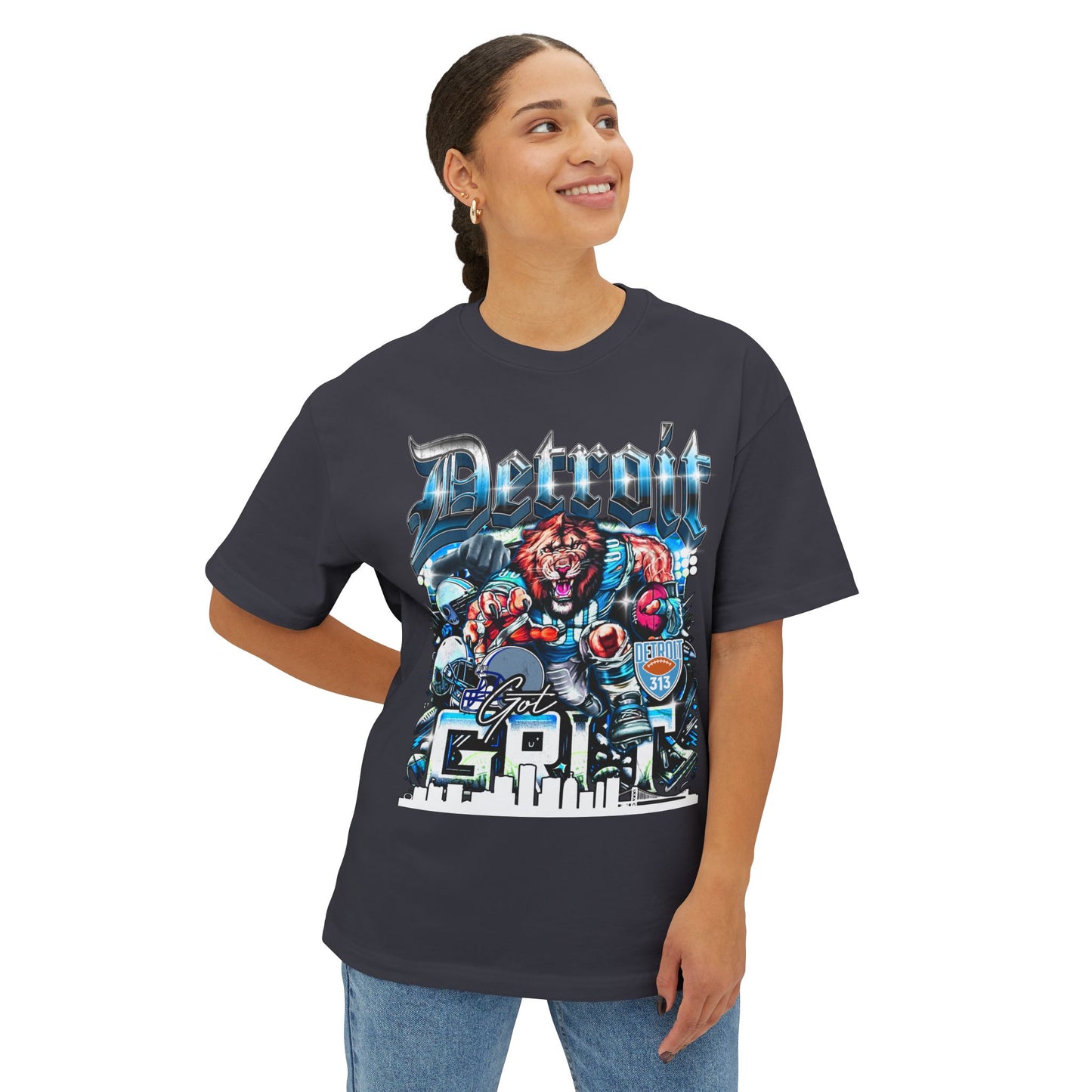 Detroit Street Grit Oversized Tee – Unisex Oversized Boxy Tee