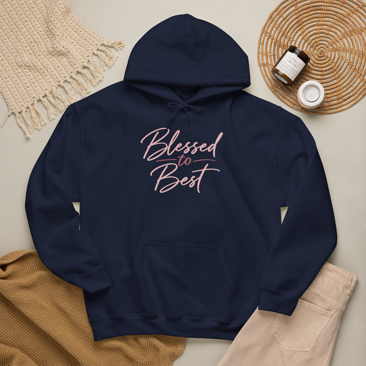 Blessed to Best Calligraphy Hoodie