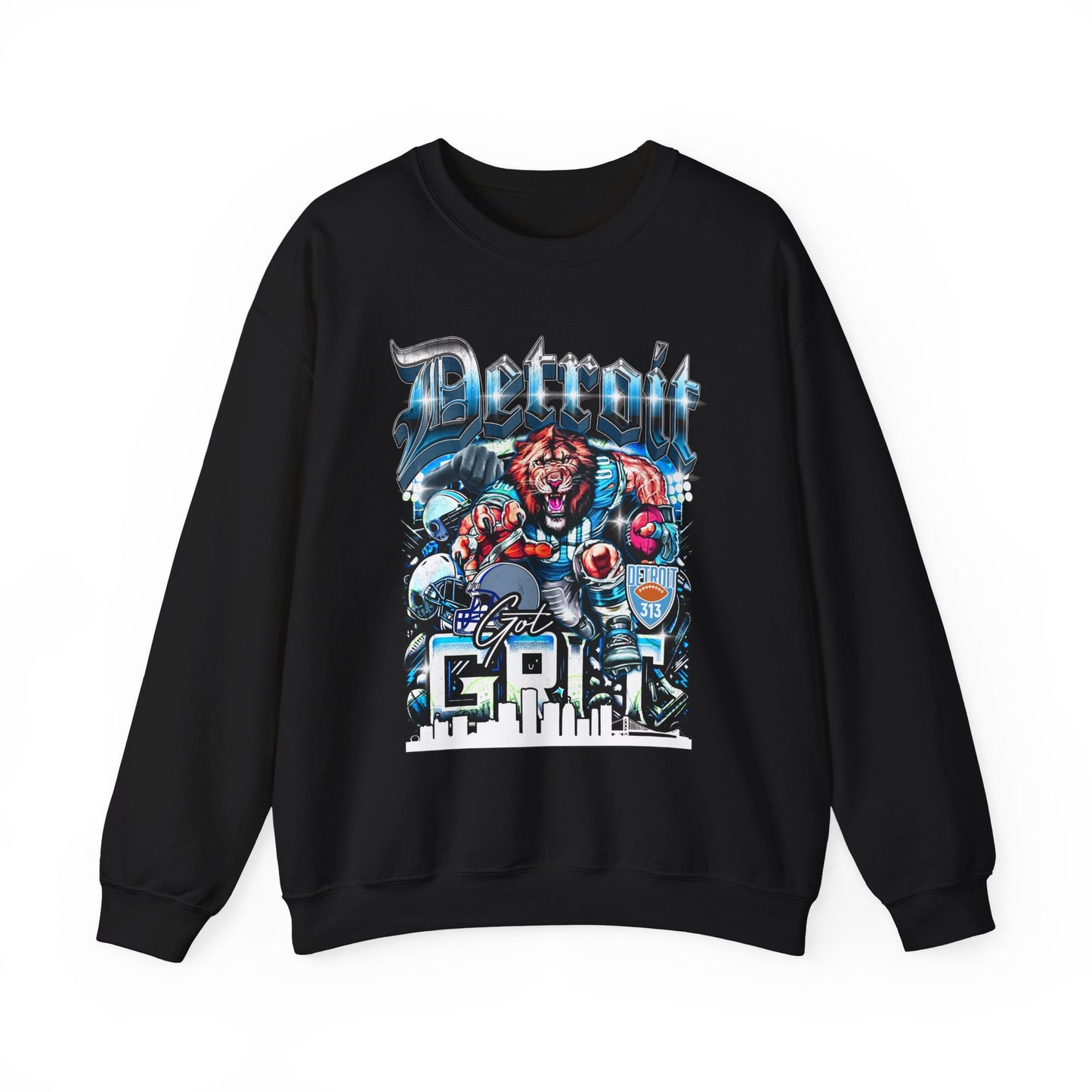 Detroit Got Grit Crewneck – Unisex Heavy Blend Crewneck Sweatshirt